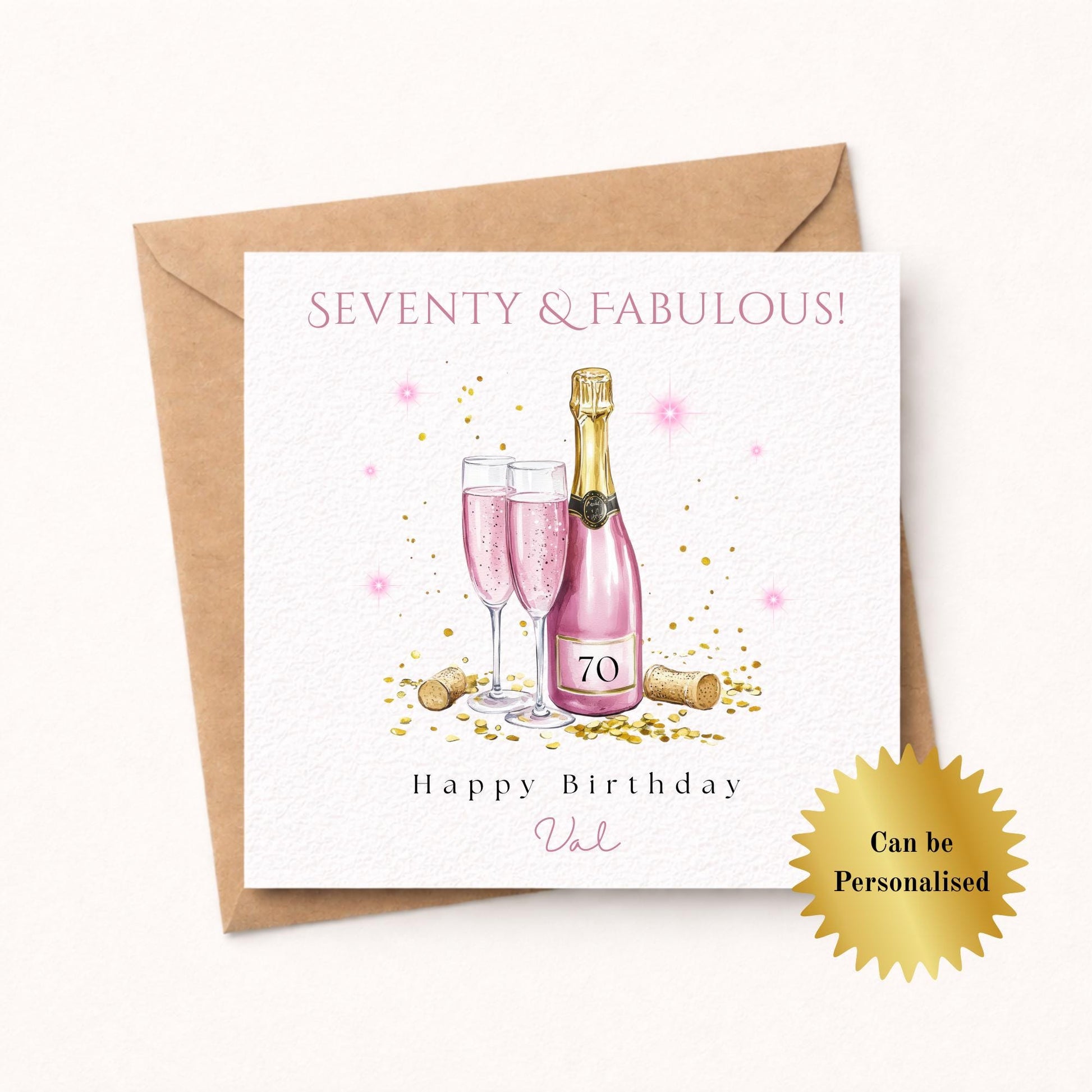 Personalised 70th Birthday Card for Her