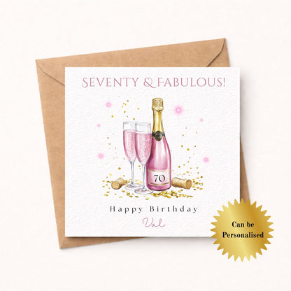 Personalised 70th Birthday Card for Her