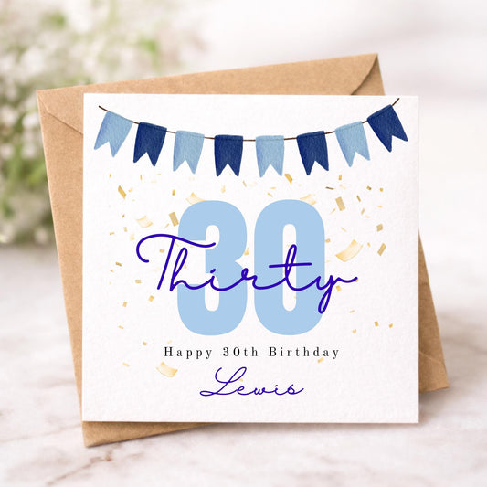 Personalised 30th Birthday Card for Him