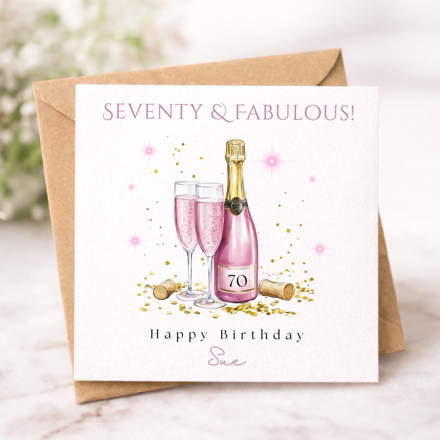 Personalised 70th Birthday Card for Her