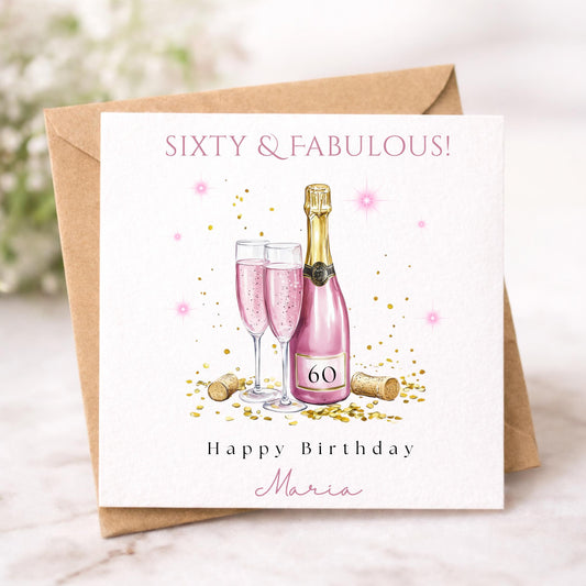 Personalised 60th Birthday Card for Her