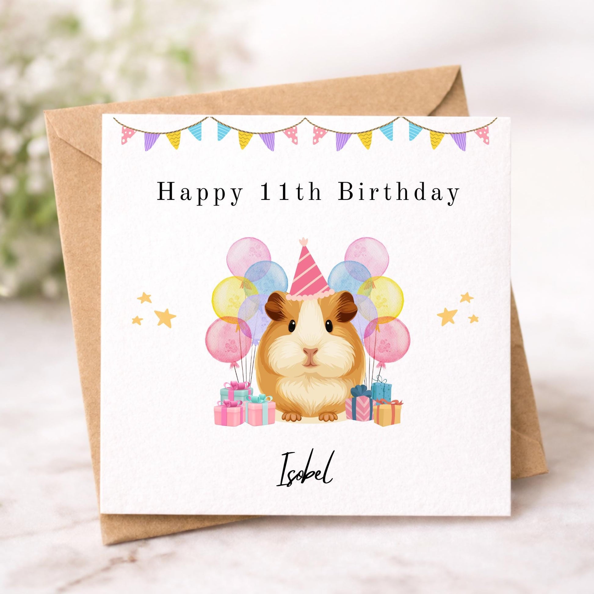 Personalised Guinea Pig Birthday Card – Handmade Keepsake