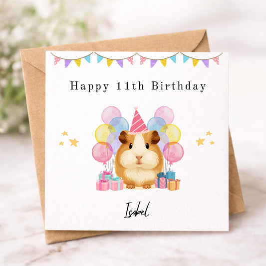 Personalised Guinea Pig Birthday Card – Handmade Keepsake