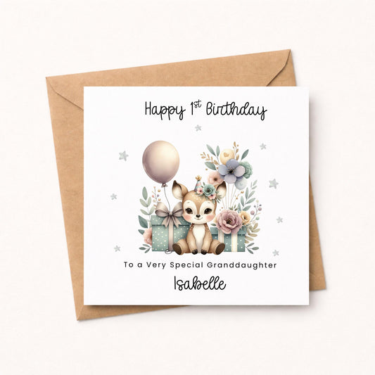 Granddaughter 1st Birthday Card