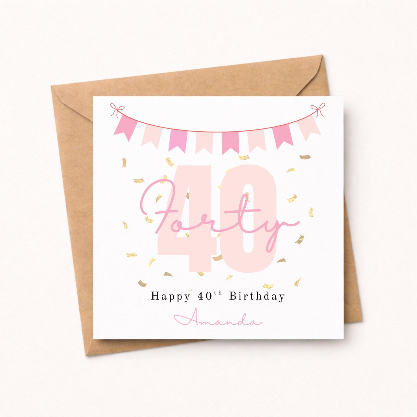 Personalised 40th Birthday Card for Her