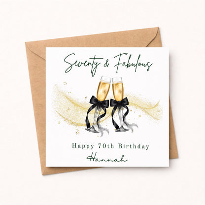 Personalised 70th Birthday Card for Her