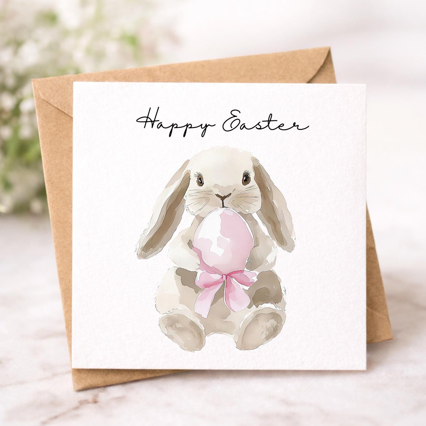 Handmade Watercolour Easter Cards set: Boho Easter Bunny Designs Pack of 6 Easter Greetings cards