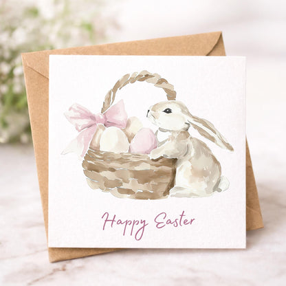 Handmade Watercolour Easter Cards set: Boho Easter Bunny Designs Pack of 6 Easter Greetings cards