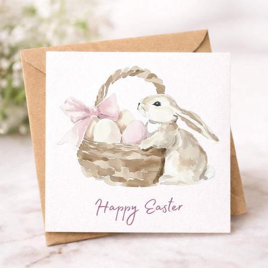 Handmade Watercolour Easter Cards set: Boho Easter Bunny Designs Pack of 6 Easter Greetings cards