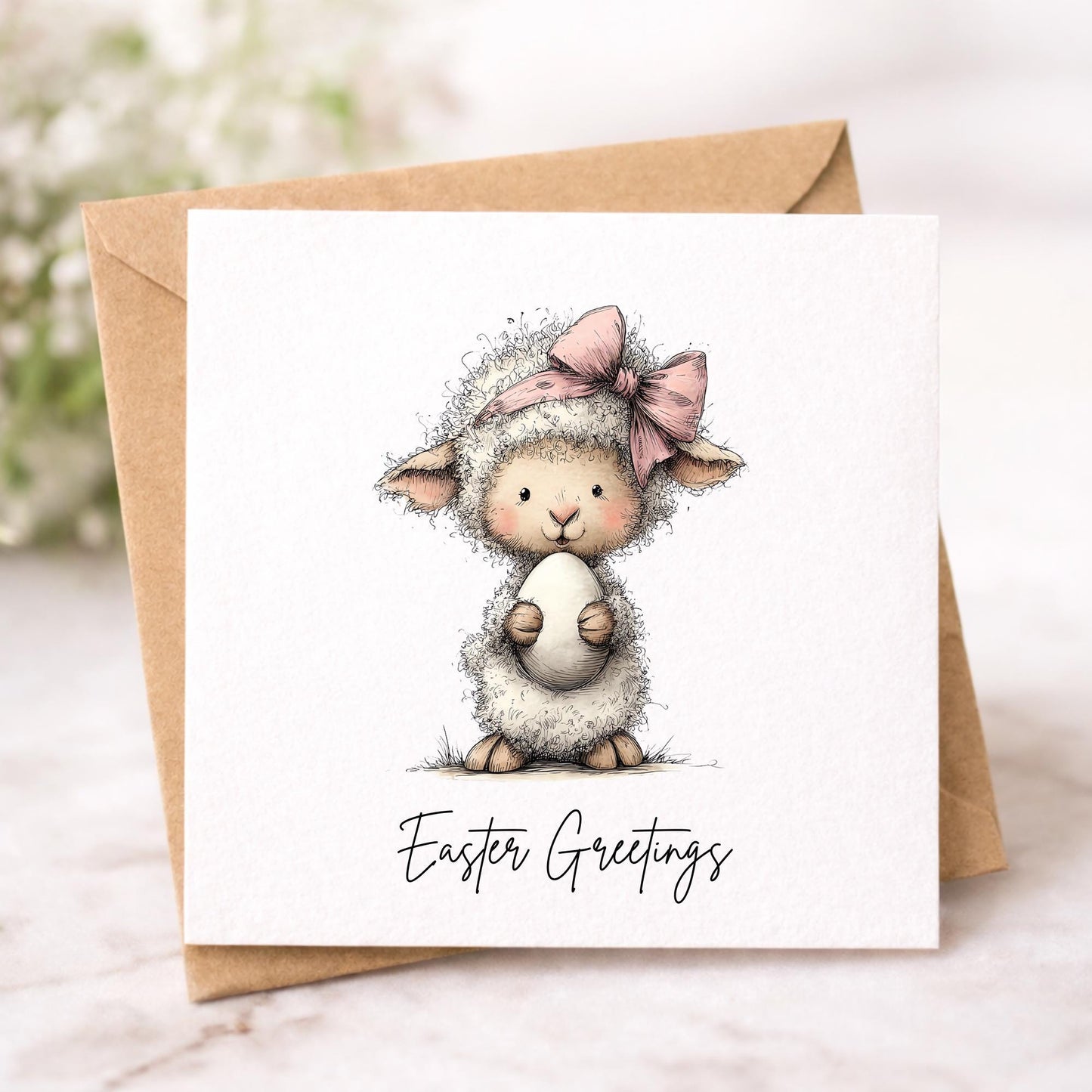 Handmade Easter Cards set: Whimsical set of Easter Greetings Bunny