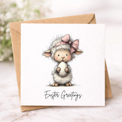 Handmade Easter Cards set: Whimsical set of Easter Greetings Bunny