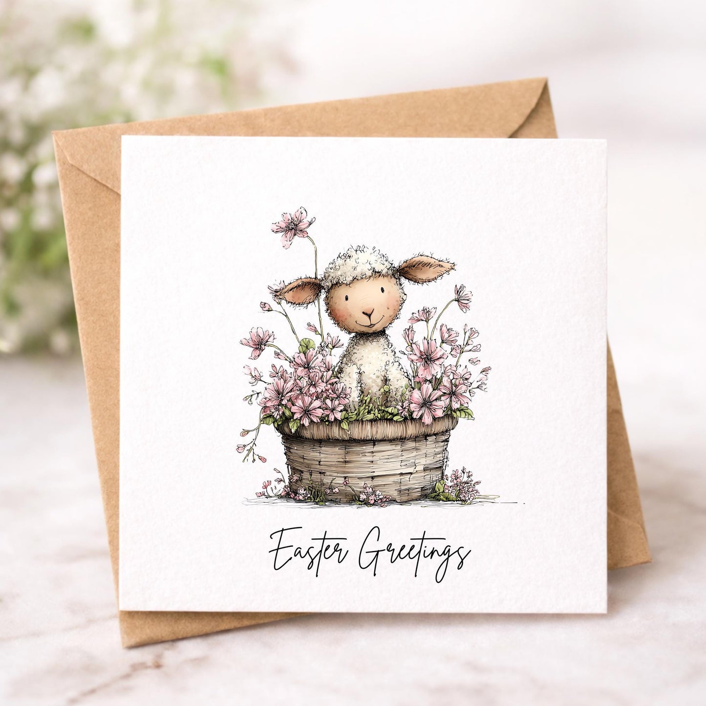 Handmade Easter Cards set: Whimsical set of Easter Greetings Bunny