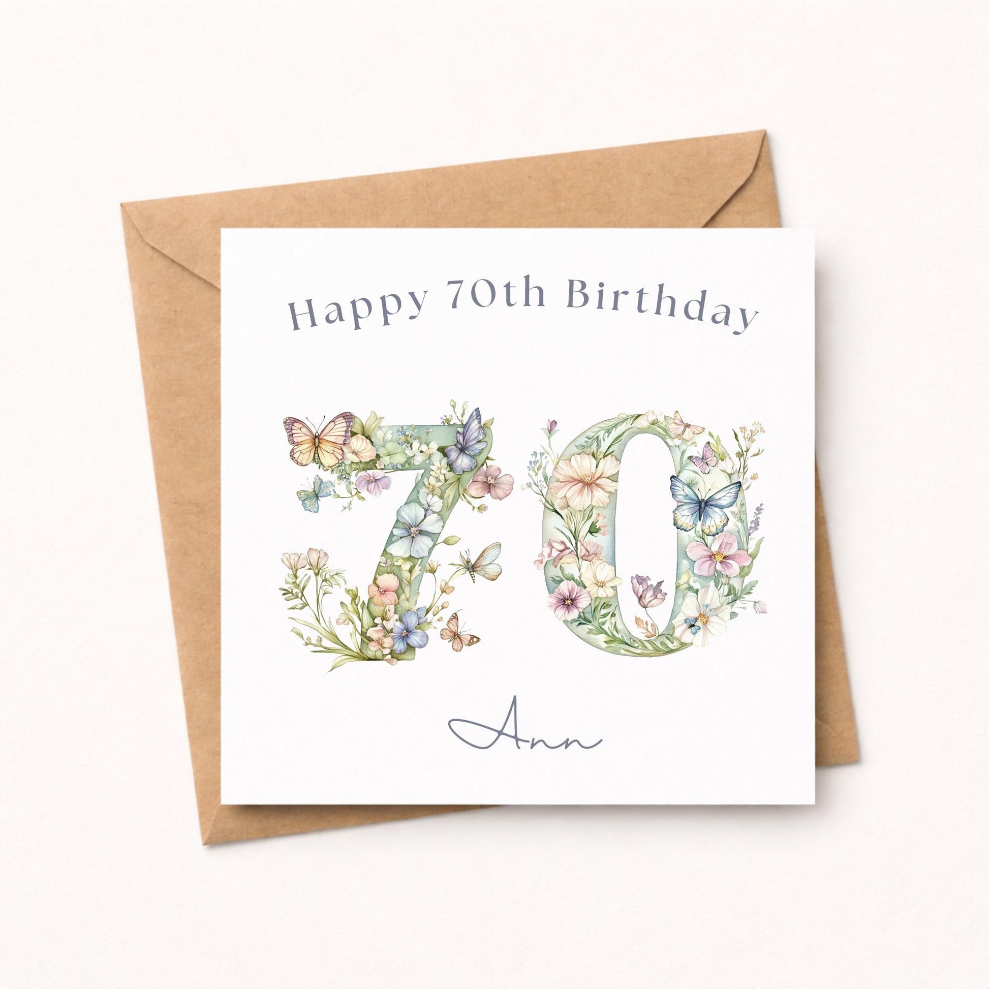 Personalised 70th Birthday Card for Her