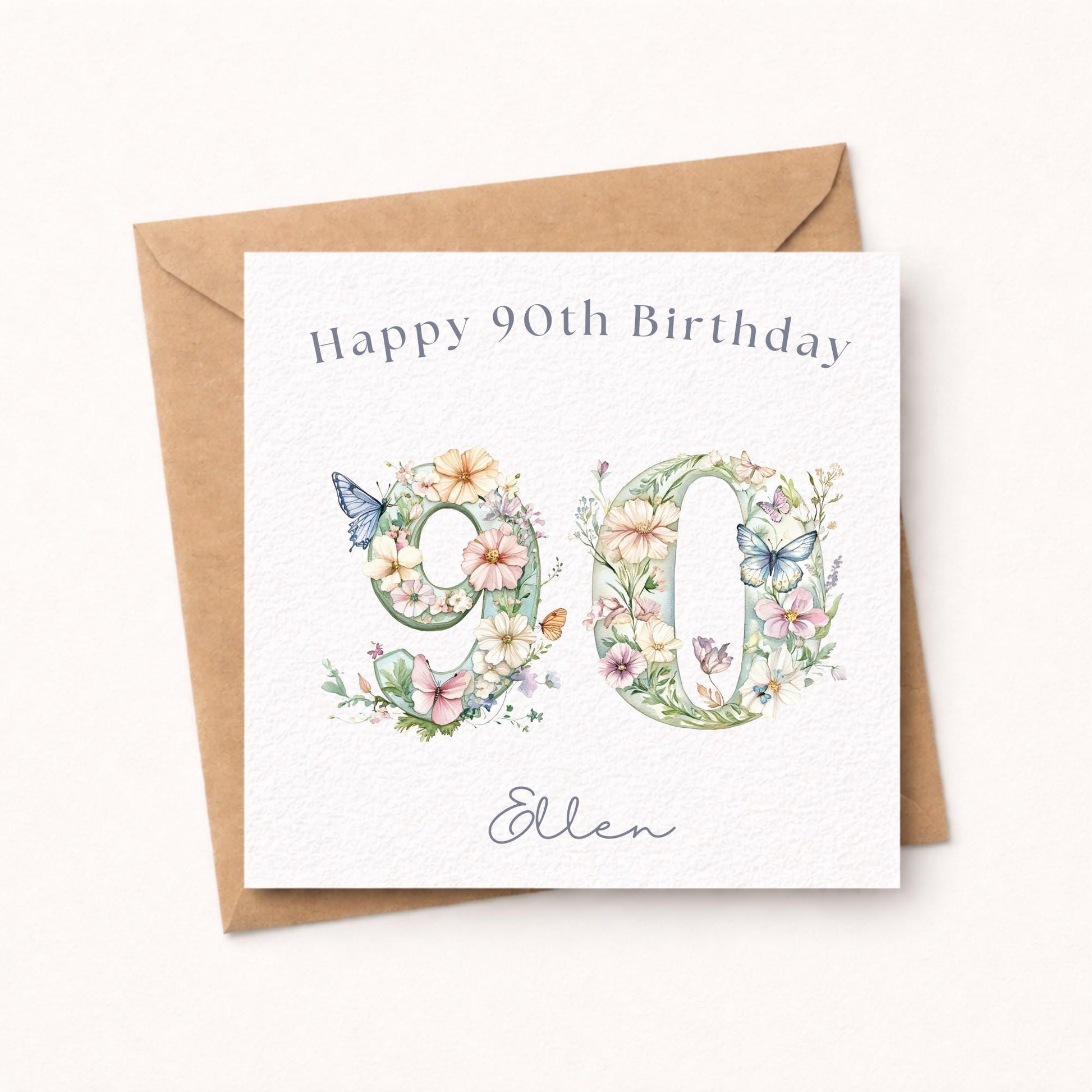 Personalised 90th Birthday Card for Her