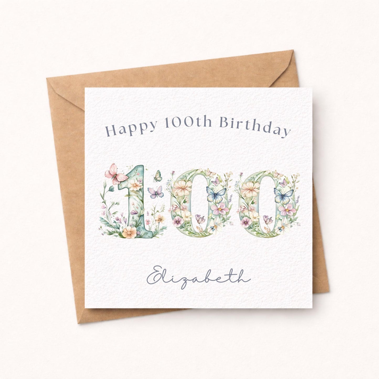 Personalised 100th Birthday Card for Her