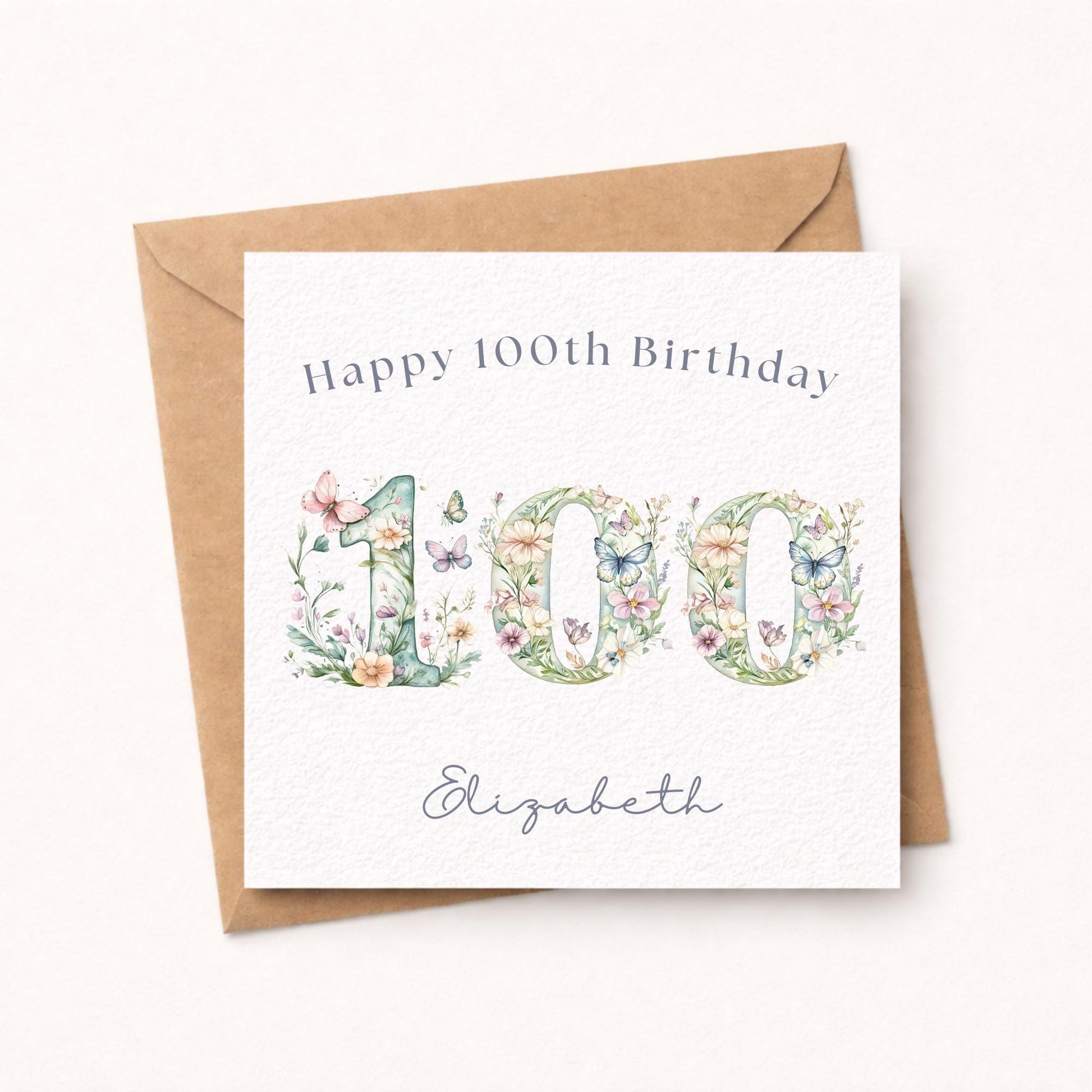 Personalised 100th Birthday Card for Her