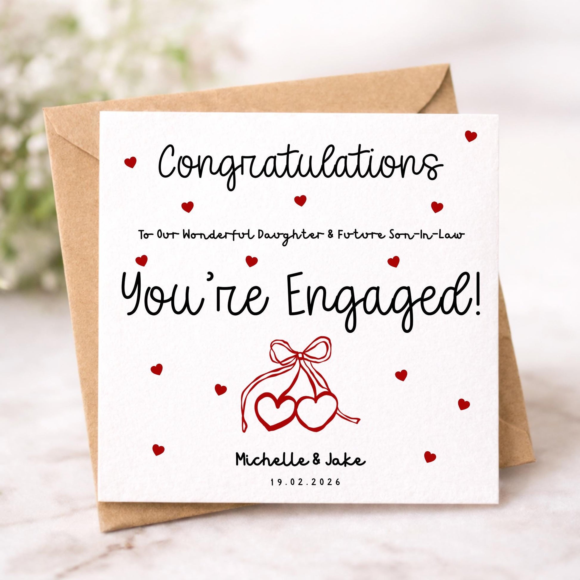 Personalised Engagement Card for Daughter and Future Son In Law