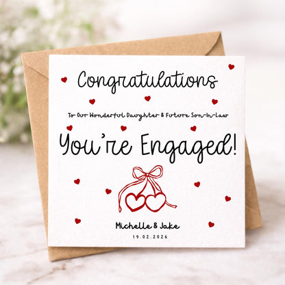 Personalised Engagement Card for Daughter and Future Son In Law