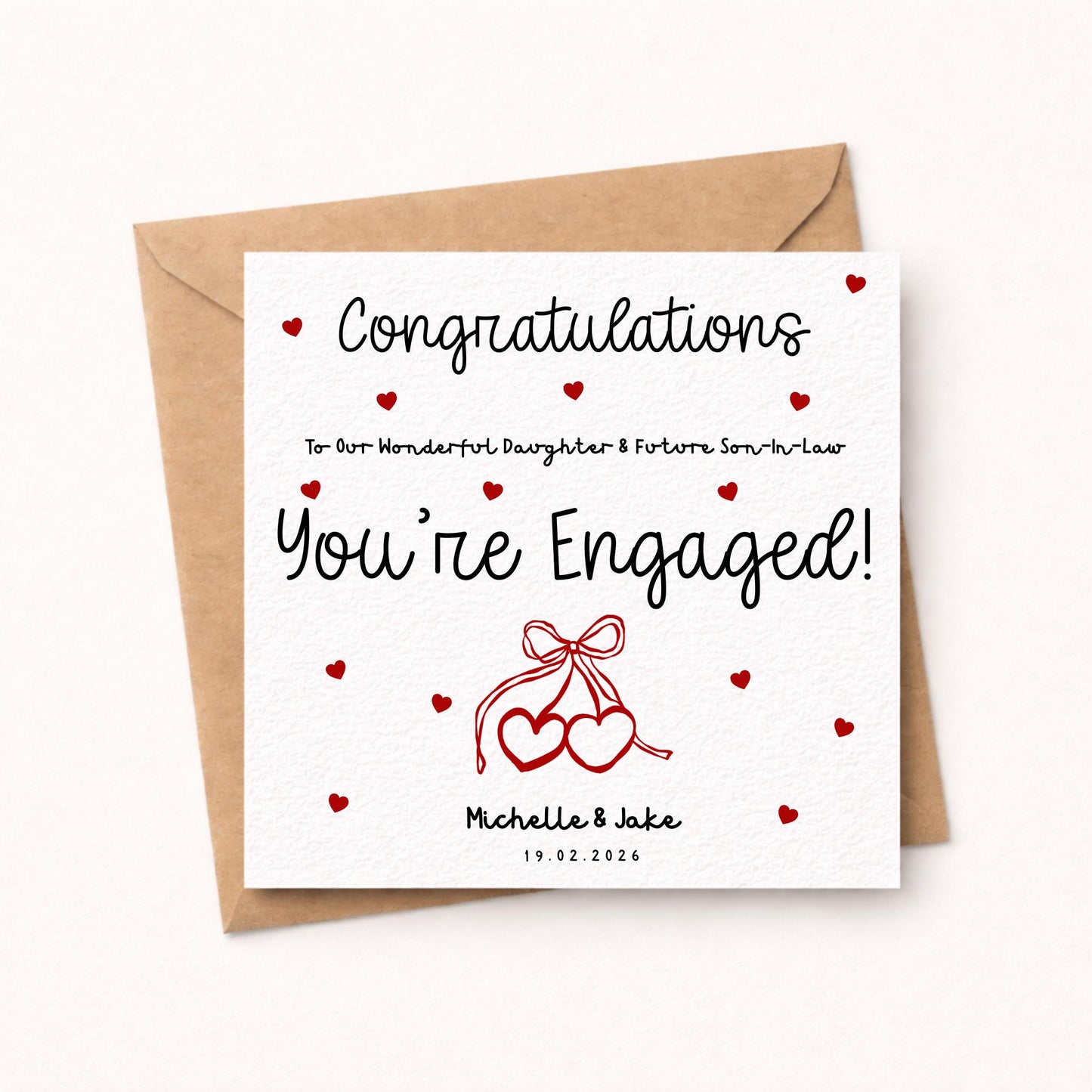 Personalised Engagement Card for Daughter and Future Son In Law