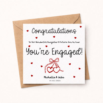 Personalised Engagement Card for Daughter and Future Son In Law