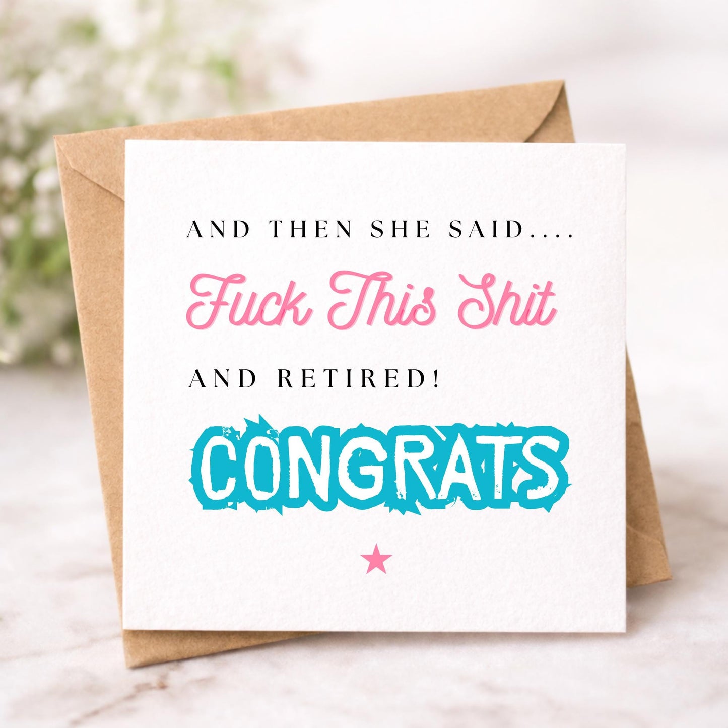 Retirement Card For Women, Funny Cheeky Retirement Congratulations Card