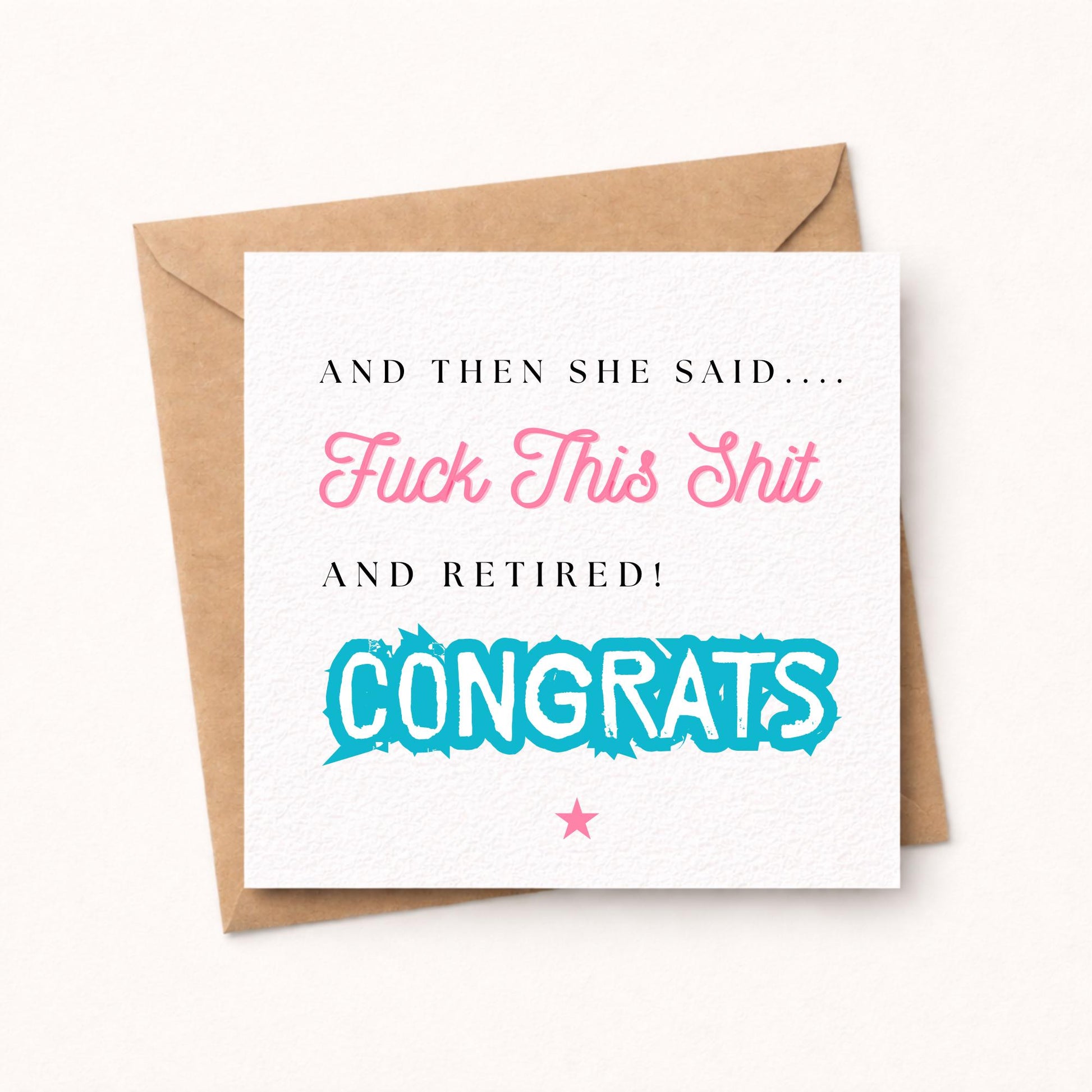 Retirement Card For Women, Funny Cheeky Retirement Congratulations Card