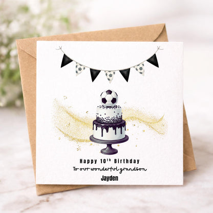 Personalised Football Birthday card for him for her