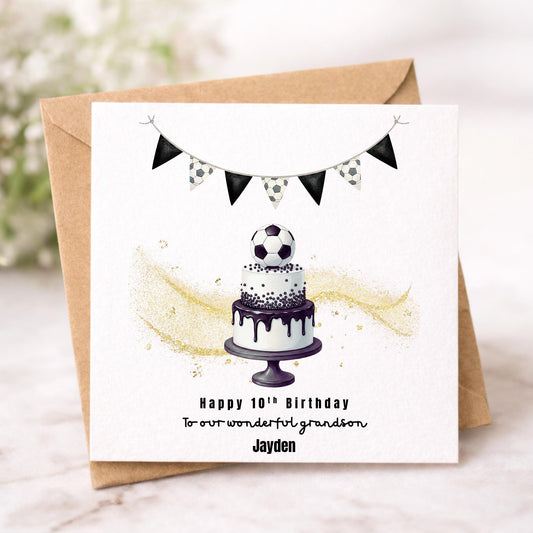 Personalised Football Birthday card for him for her
