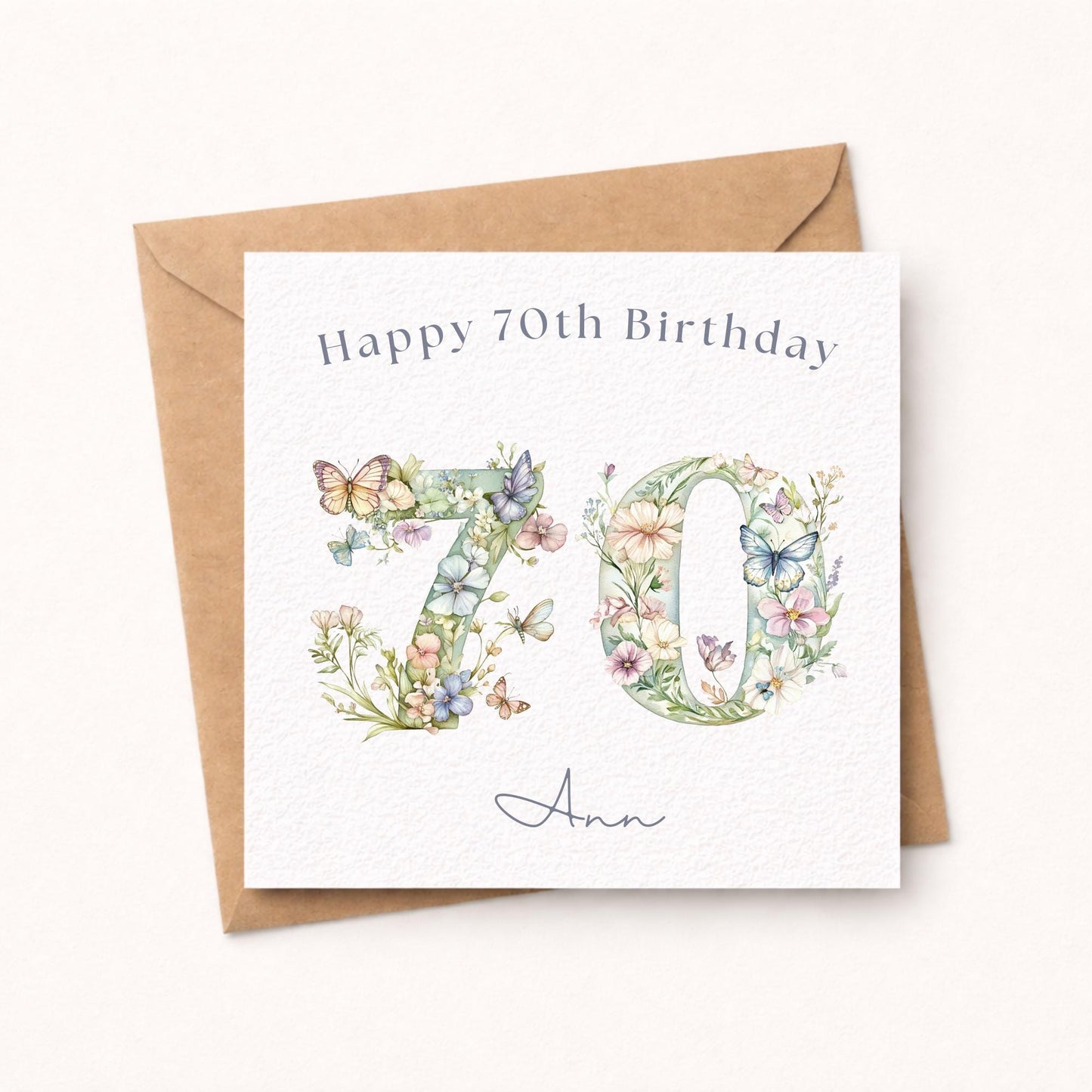 Personalised 70th Birthday Card for Her