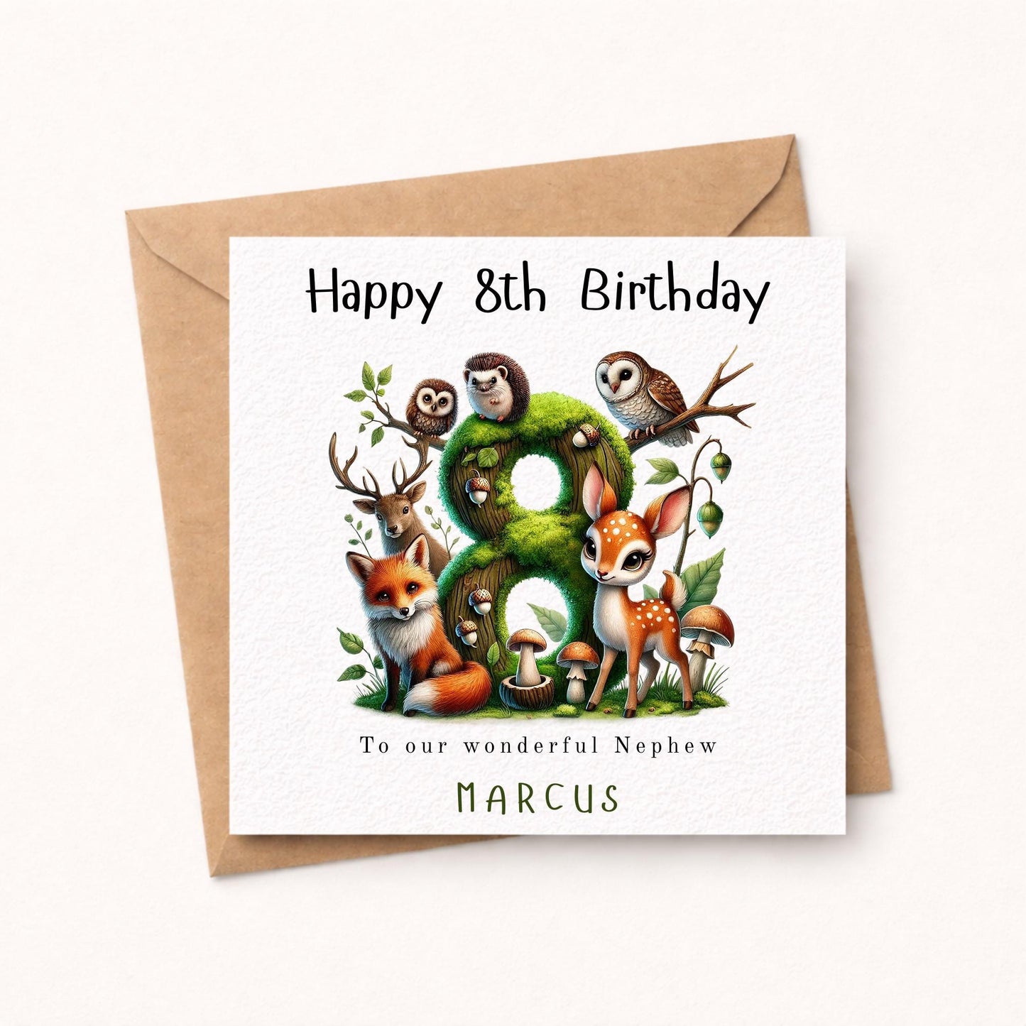 Personalised Birthday Card, Woodland Animals