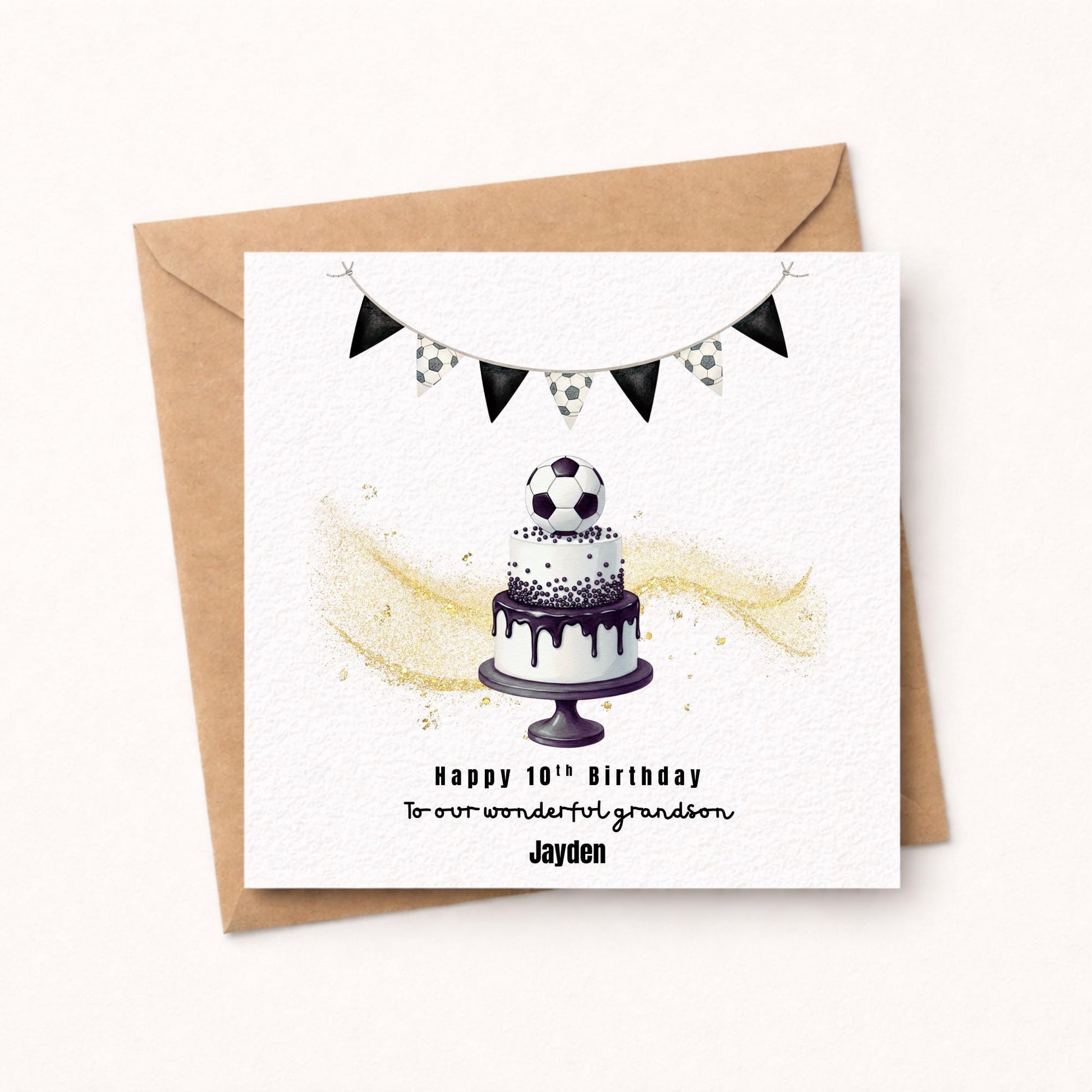 Personalised Football Birthday card for him for her