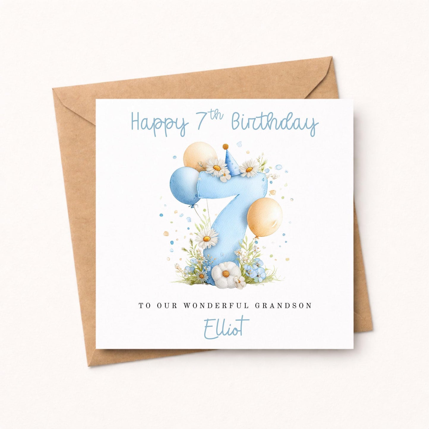 Personalised Watercolour Age Birthday Card