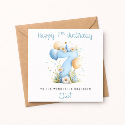 Personalised Watercolour Age Birthday Card