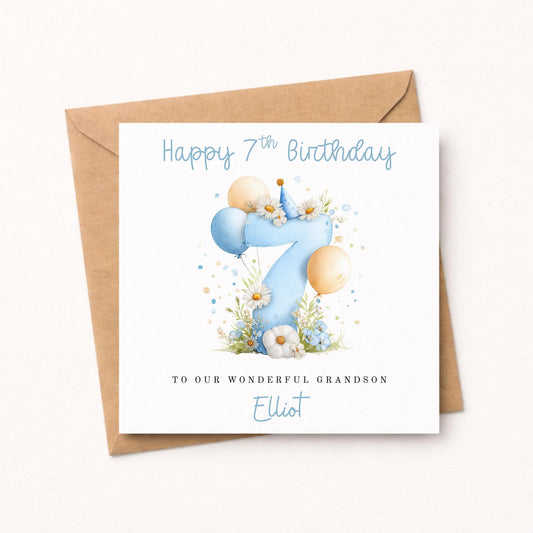 Personalised Watercolour Age Birthday Card