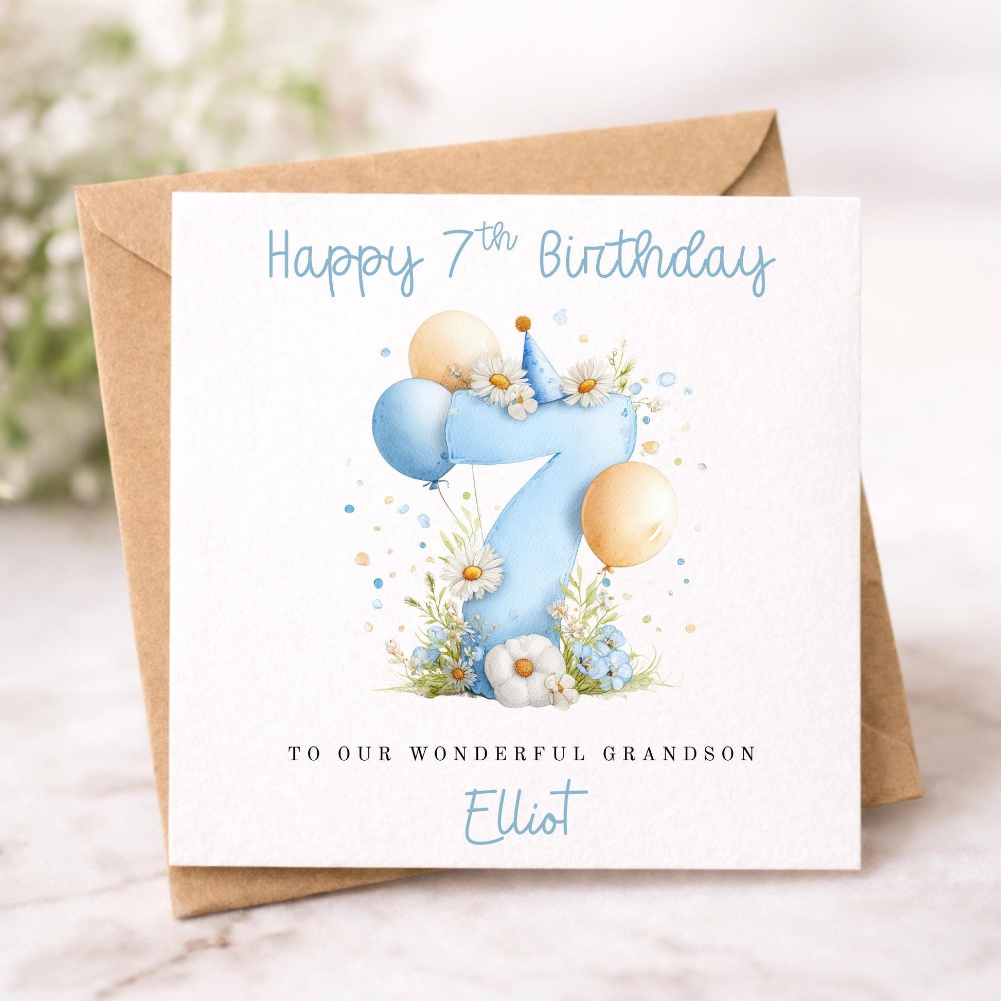 Personalised Watercolour Age Birthday Card