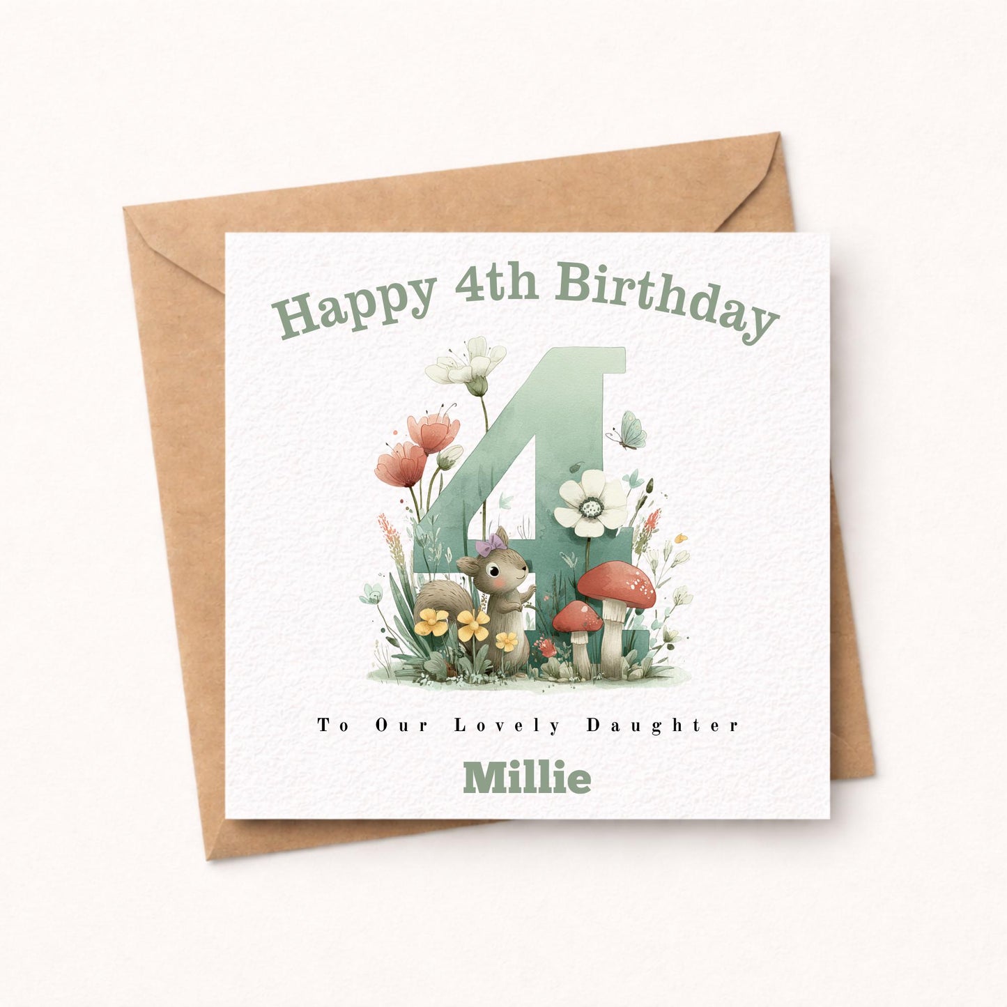 Personalised Any Age Woodland Birthday Card