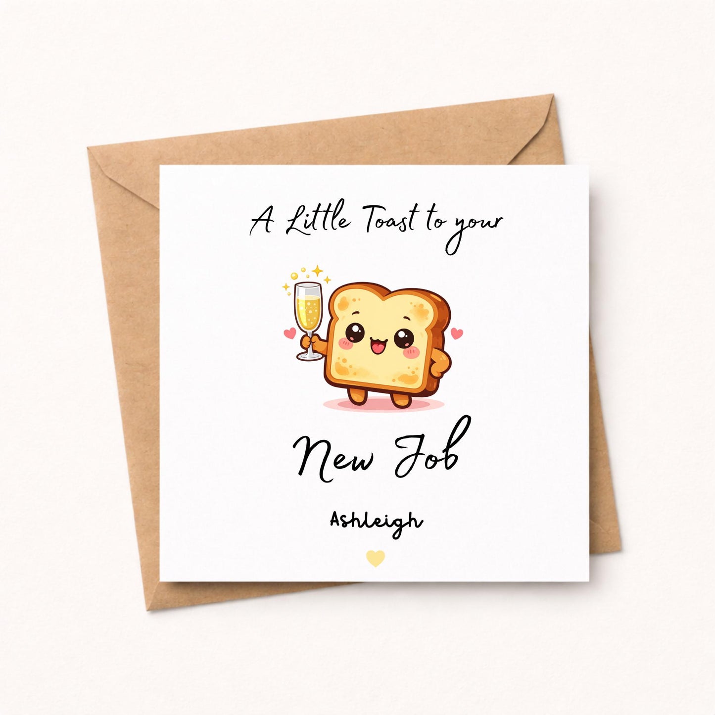 New Job Card, Personalised A Little Toast to your new job