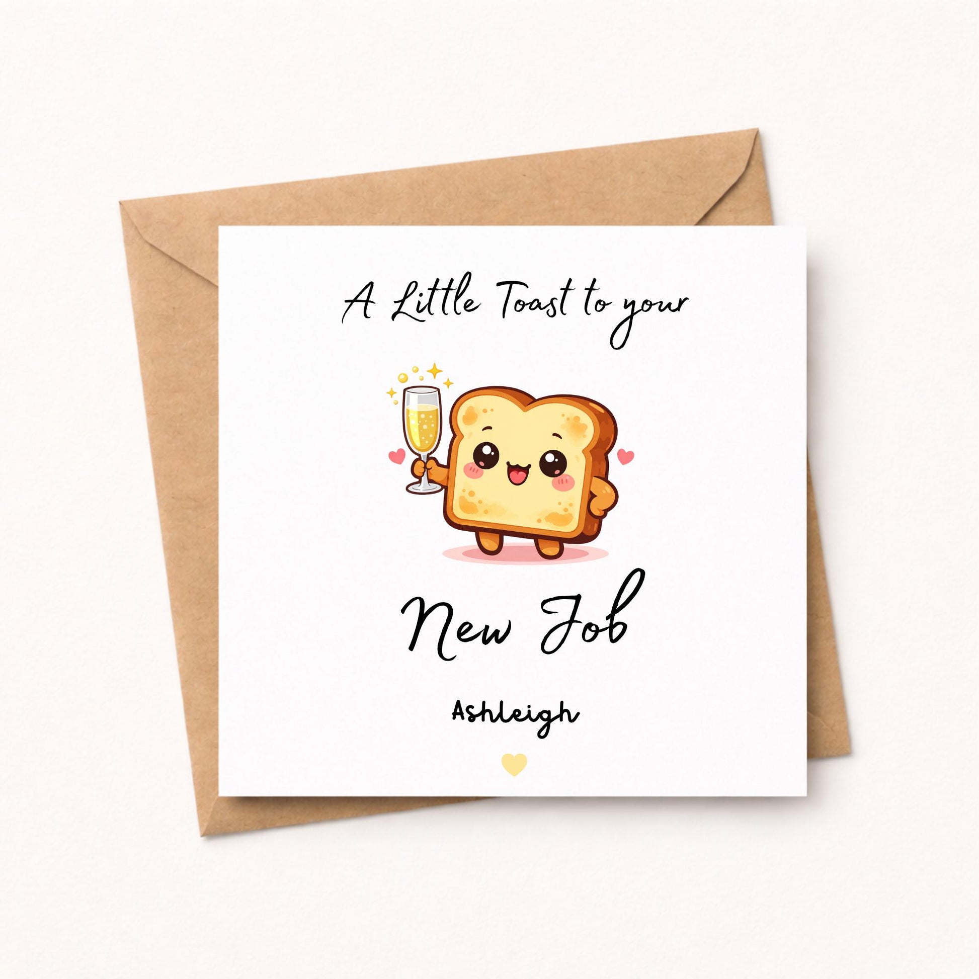 New Job Card, Personalised A Little Toast to your new job