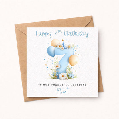Personalised Watercolour Age Birthday Card
