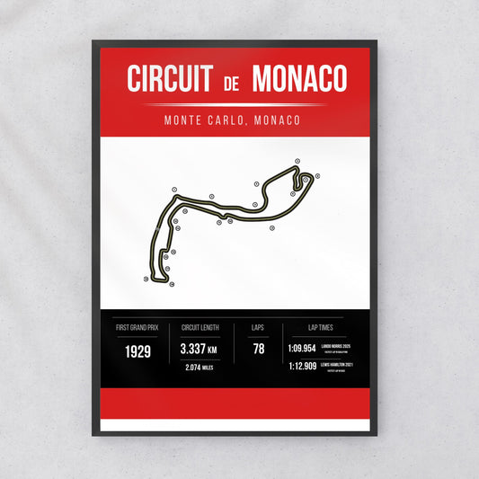 Monaco Circuit Track Map Print