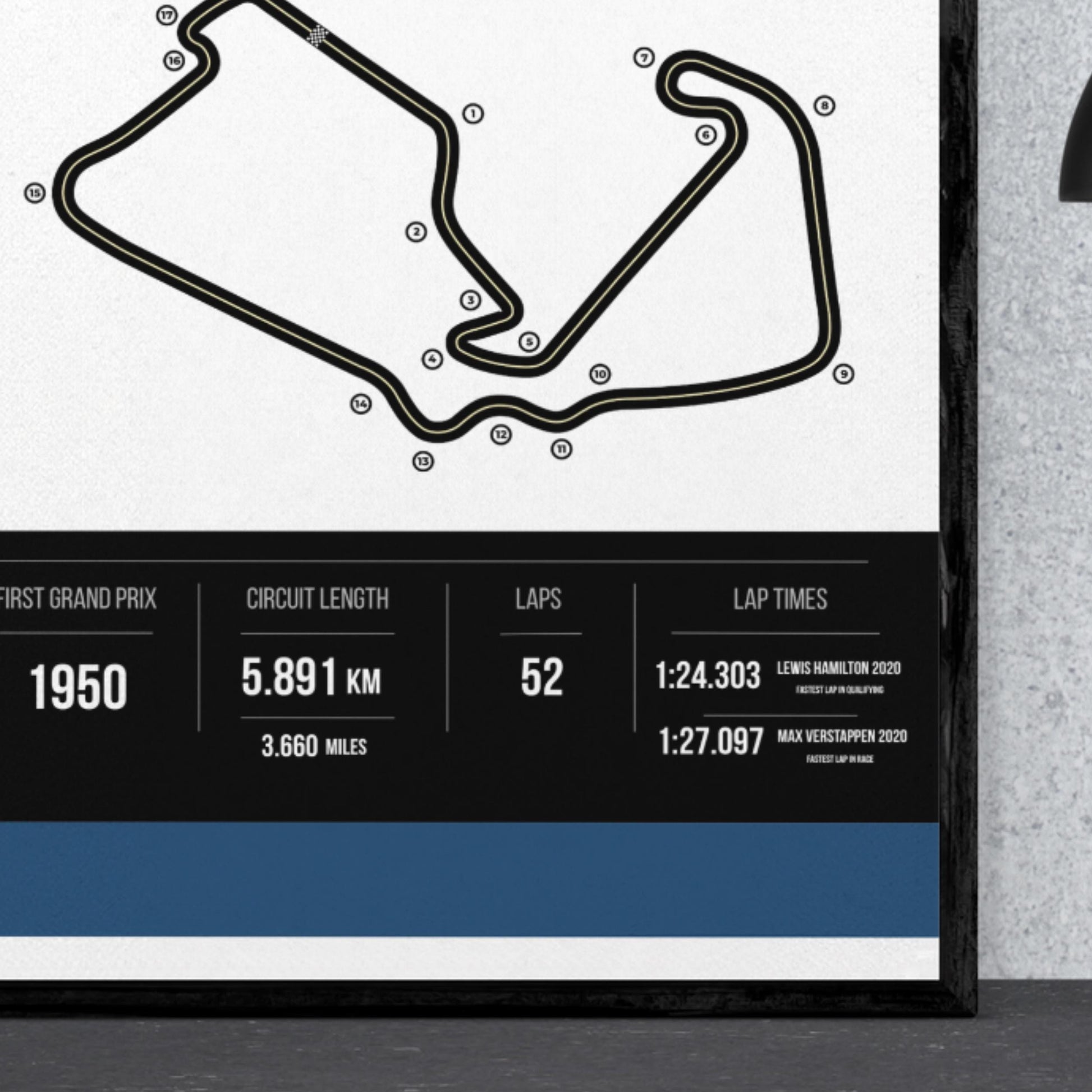 Silverstone Circuit Track Map Print
