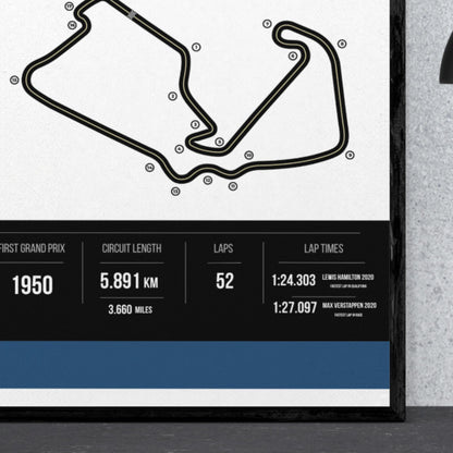 Silverstone Circuit Track Map Print