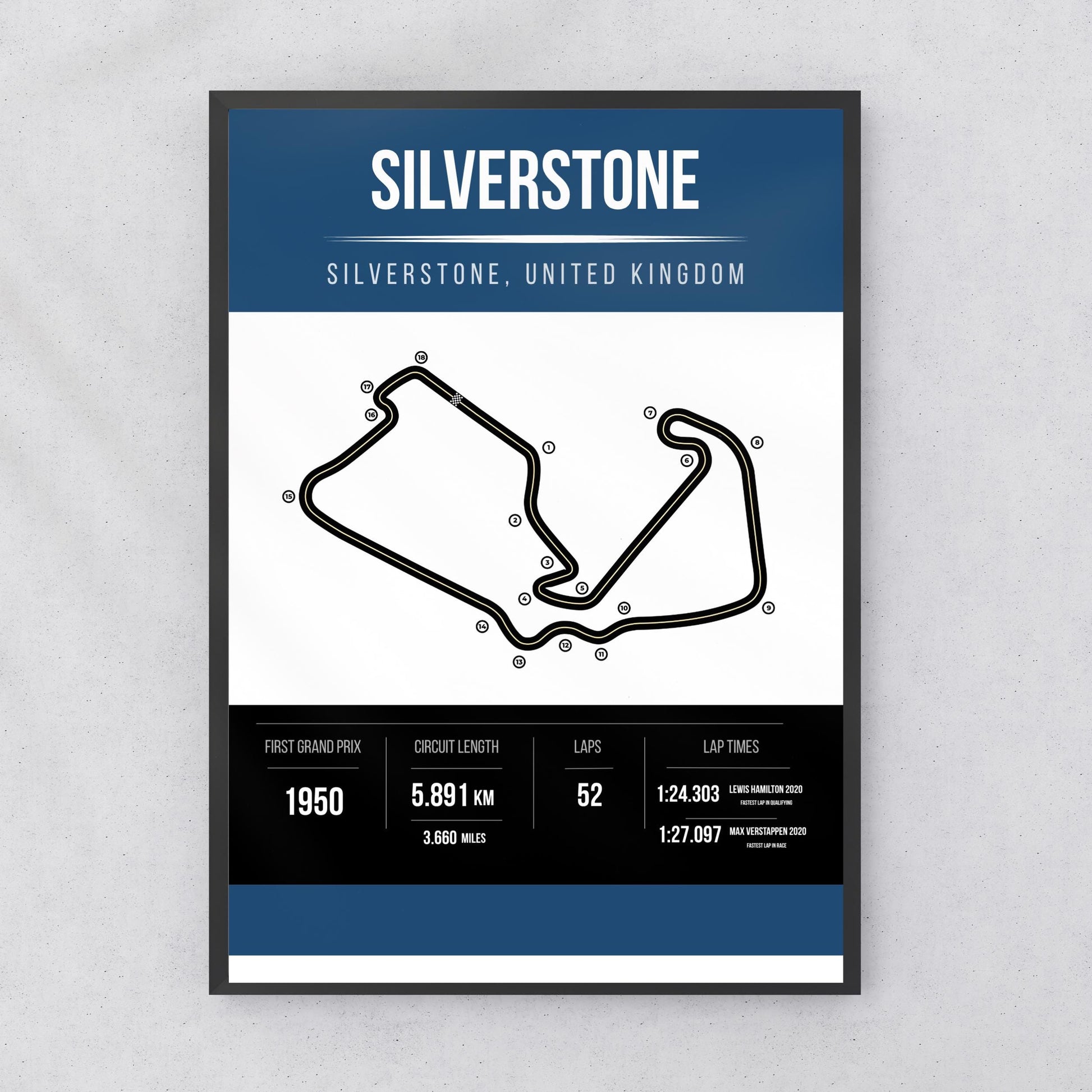Silverstone Circuit Track Map Print