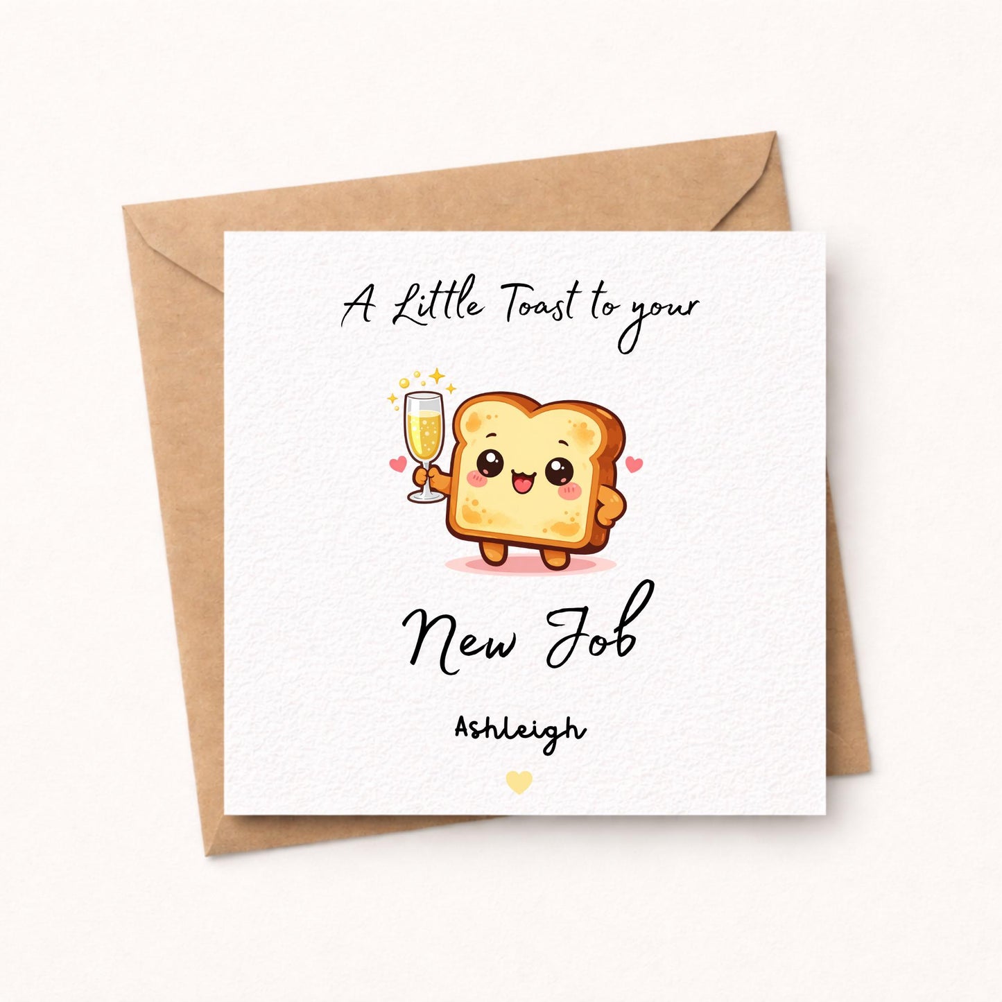 New Job Card, Personalised A Little Toast to your new job