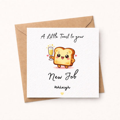 New Job Card, Personalised A Little Toast to your new job