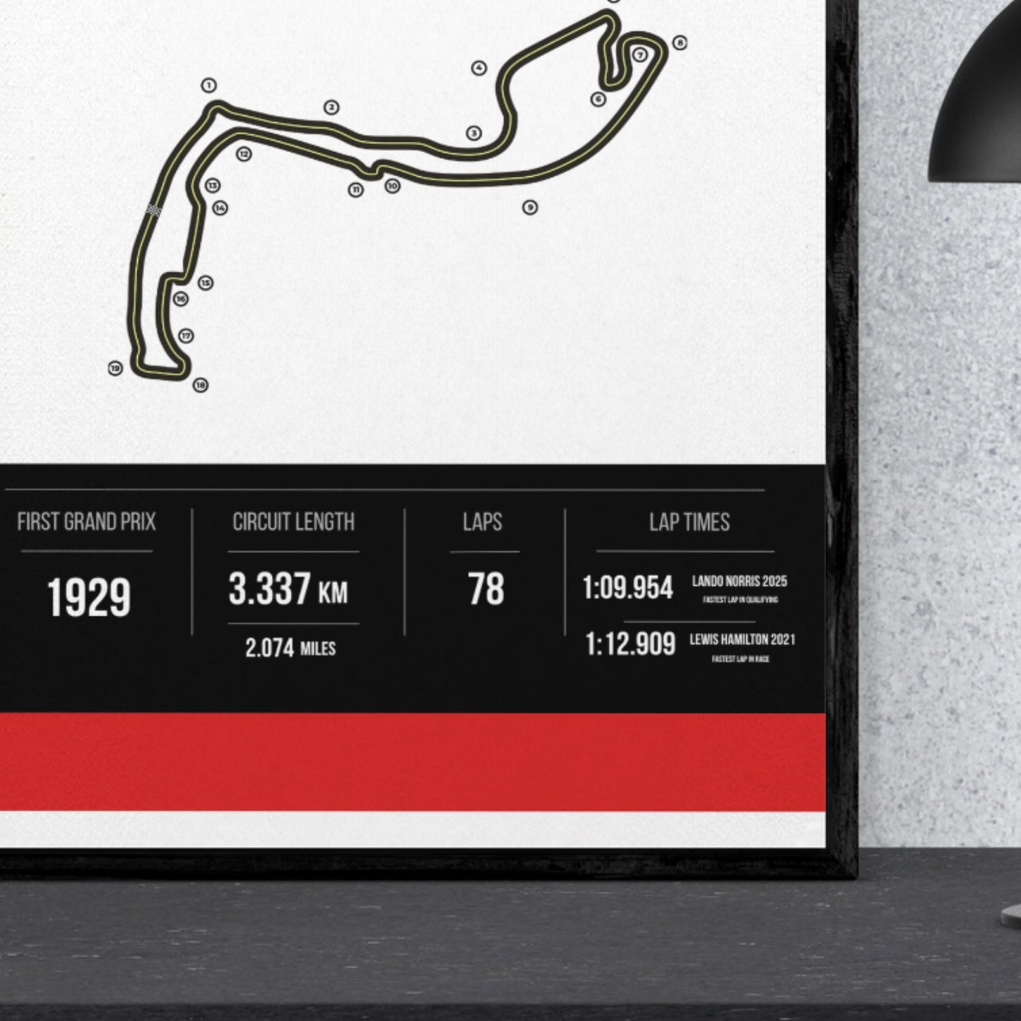 Monaco Circuit Track Map Print