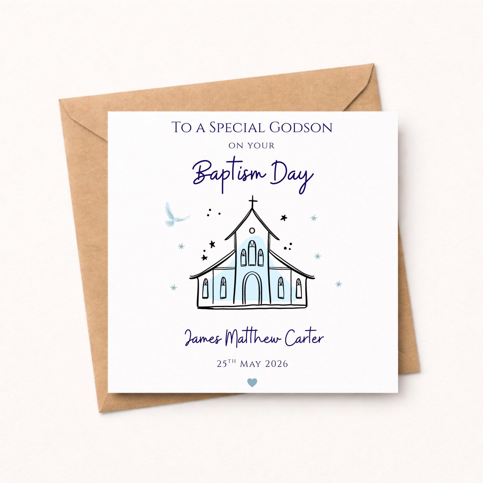Personalised Baptism Card for him