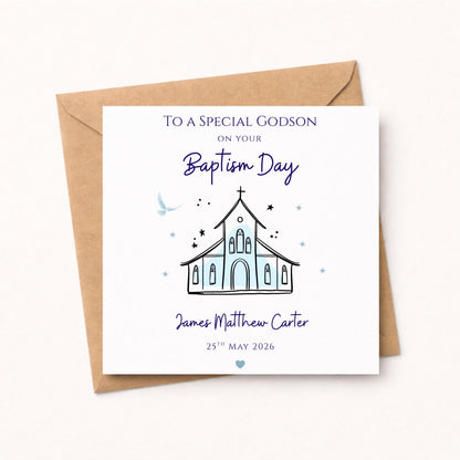 Personalised Baptism Card for him