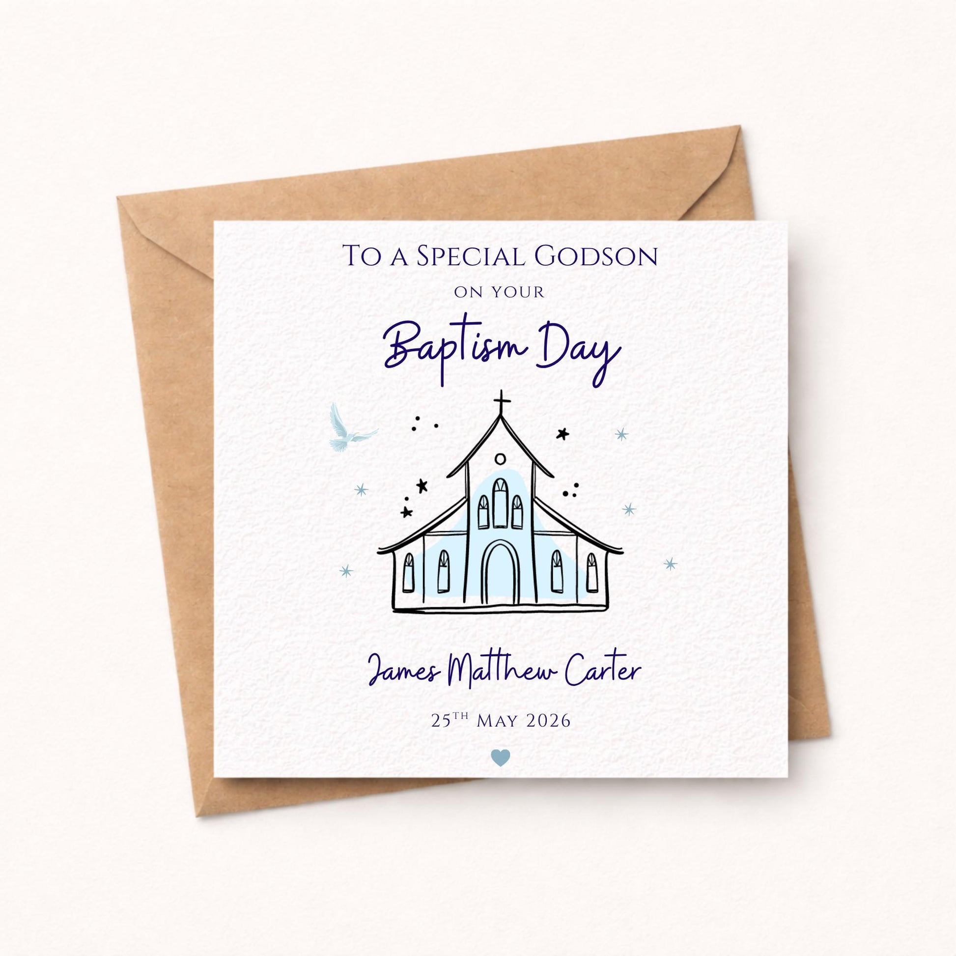 Personalised Baptism Card for him