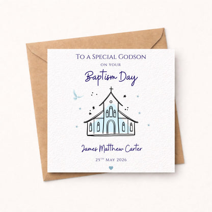 Personalised Baptism Card for him
